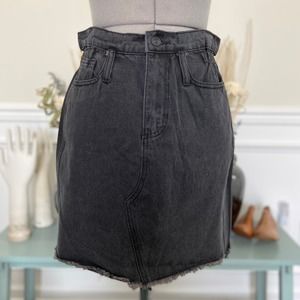 Washed Black Newbury Kustom Denim Mini Skirt